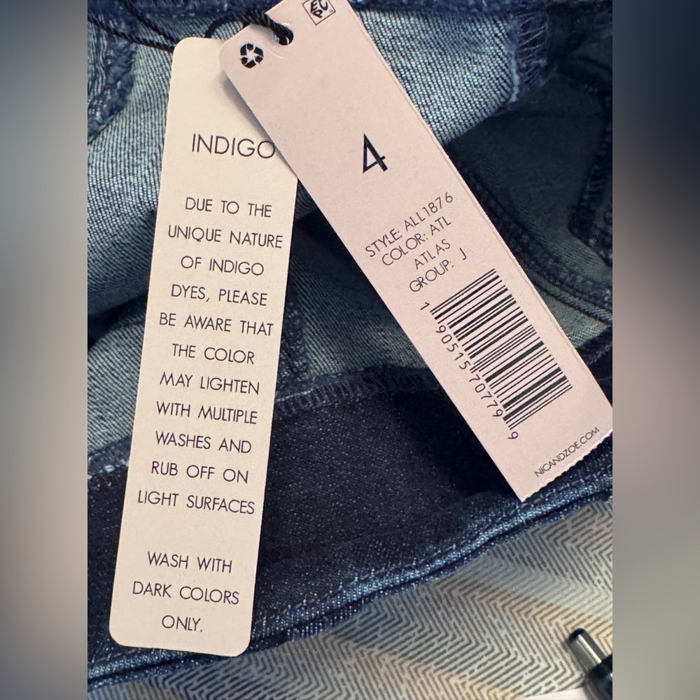 NIC + ZOE Atlas Indigo Pull On Jeans Size 4 NWT Stretch Slim Straight - Picture 7 of 10